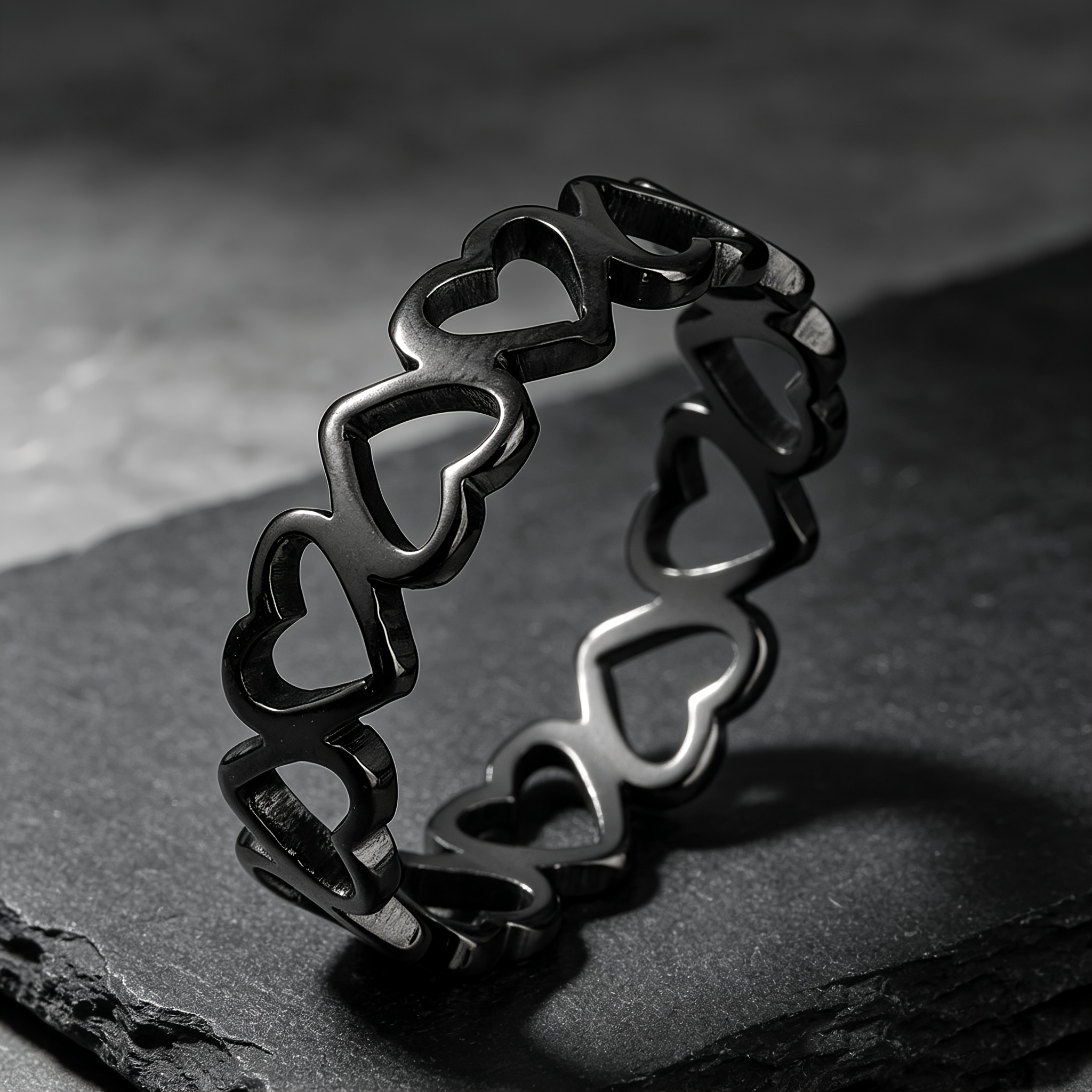 Unisex Stainless Steel Reversible Heart Ring — Everyday Wear
